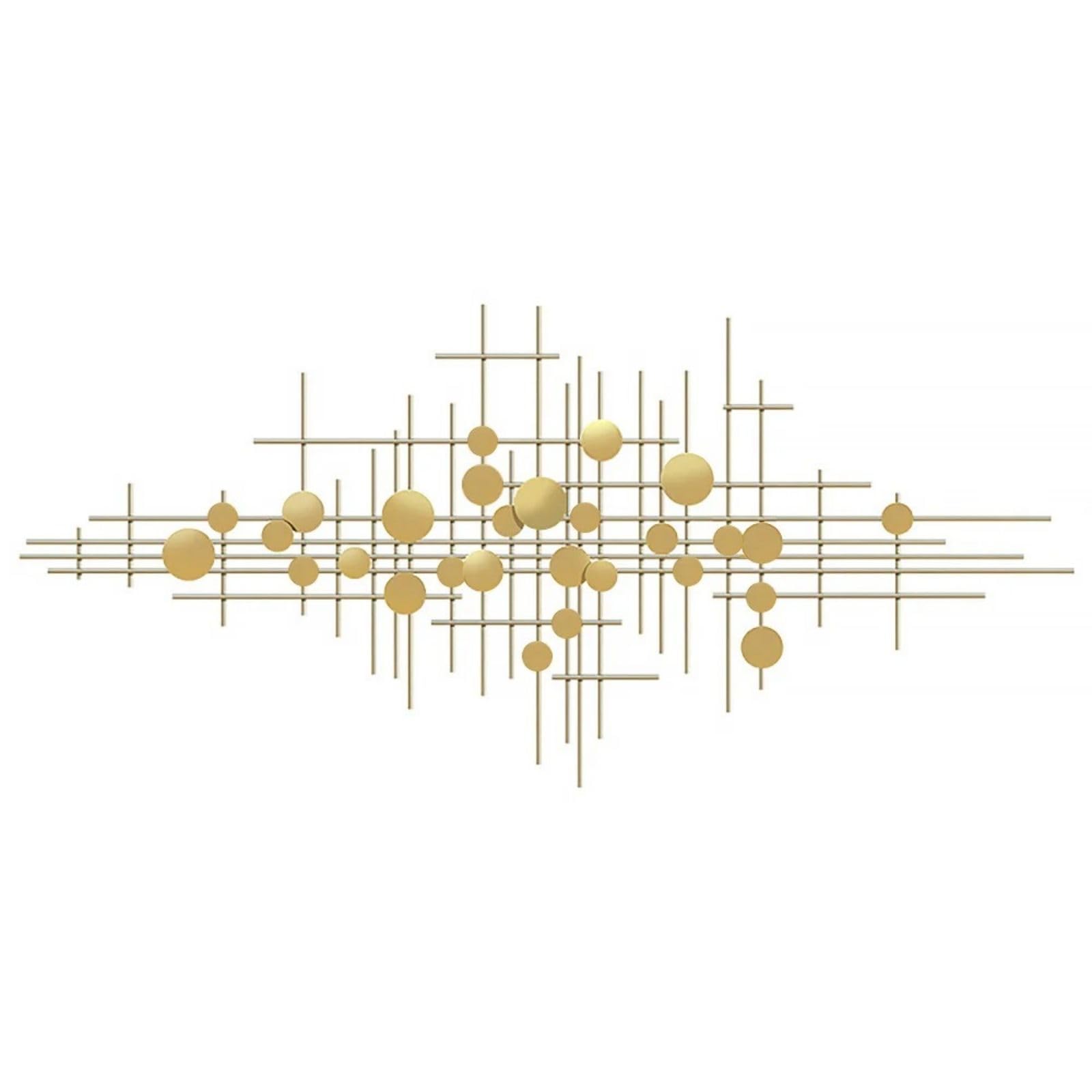 homary Large Metal Wall Art – 47.2" Modern 3D Abstract Geometric Overlapping Design, Iron Wall Decor for Living Room, Dining Room, Office