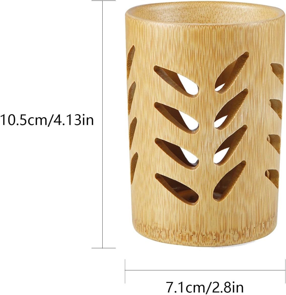 1 PC Leaf Shape Toothbrush Holder Bathroom Wooden Toothbrush Holder Bathroom Toothbrush Accessories Pen Holder Toothbrush Pencil Makeup Brush Storage Holder(Bamboo)