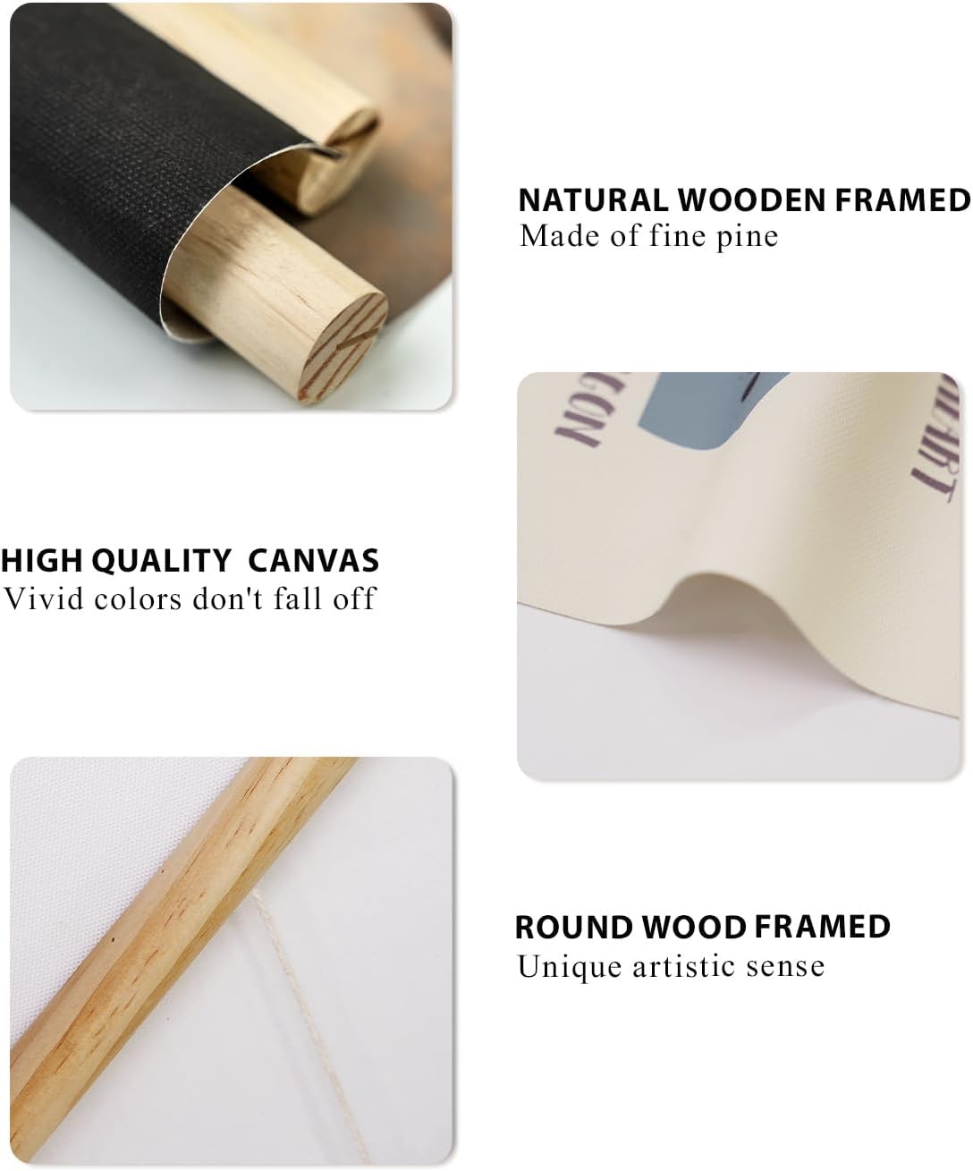 ARPEOTCY Extra Large Vintage Framed Wall Art, 36x54 Inch Farmhouse Retro Meadow Landscape Hanging Framed Canvas Wall Art, Large Rustic Home Decor for Living Room Office Bedroom Above of Bed