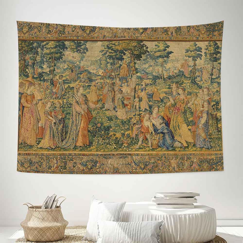 LATETOMT 44x60in Medieval Art Tapestry Renaissance Tapestry Vertical Tapestries Canvas Tapestries Wall Art for Bedroom Living Room Dorm Decor Tablecloth LTMTAYW449