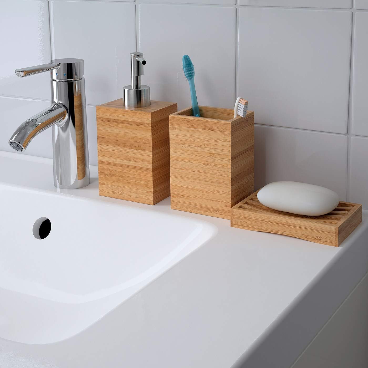 IKEA NEW DRAGAN Toothbrush Holder, bamboo""