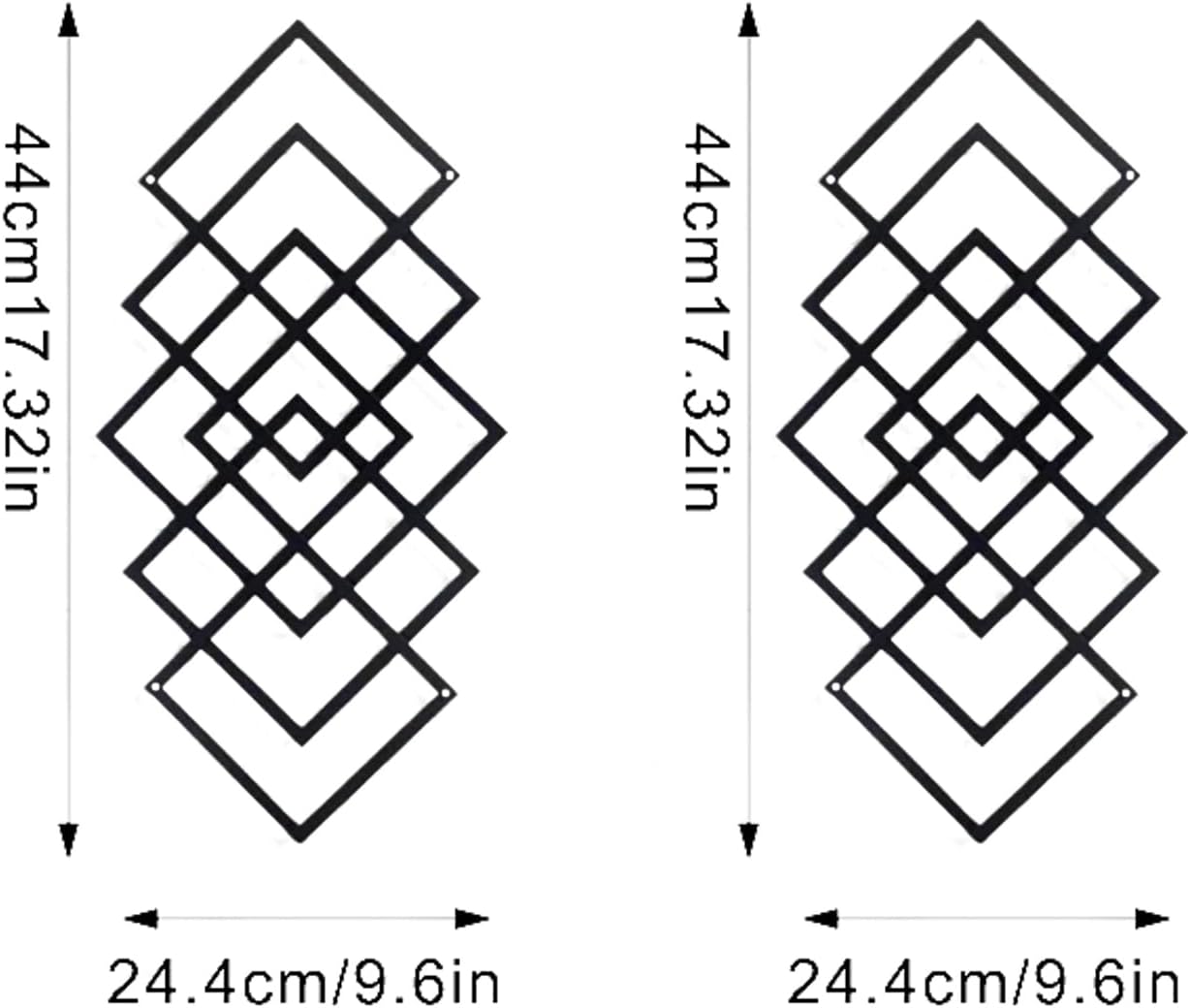 DUOOLN Large 2Pcs Abstract Metal Wall Art Decor, Black Modern Geometric Hanging Sign, Minimalist Single Line Décor Sculptures, Living Room Bedroom Bathroom Office Farmhouse Decoration-17.32 x 9.6 in