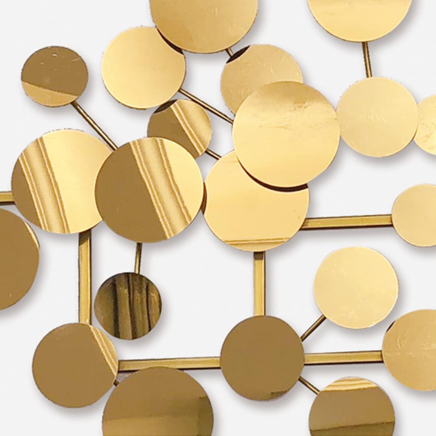 YUDACHU Modern Metal Wall Art for Living Room & Bedroom | 3D Geometric Sculpture 59”×20” | Gold Luxury Wall Decor Accent, Indoor Use, Hanging Kit Included