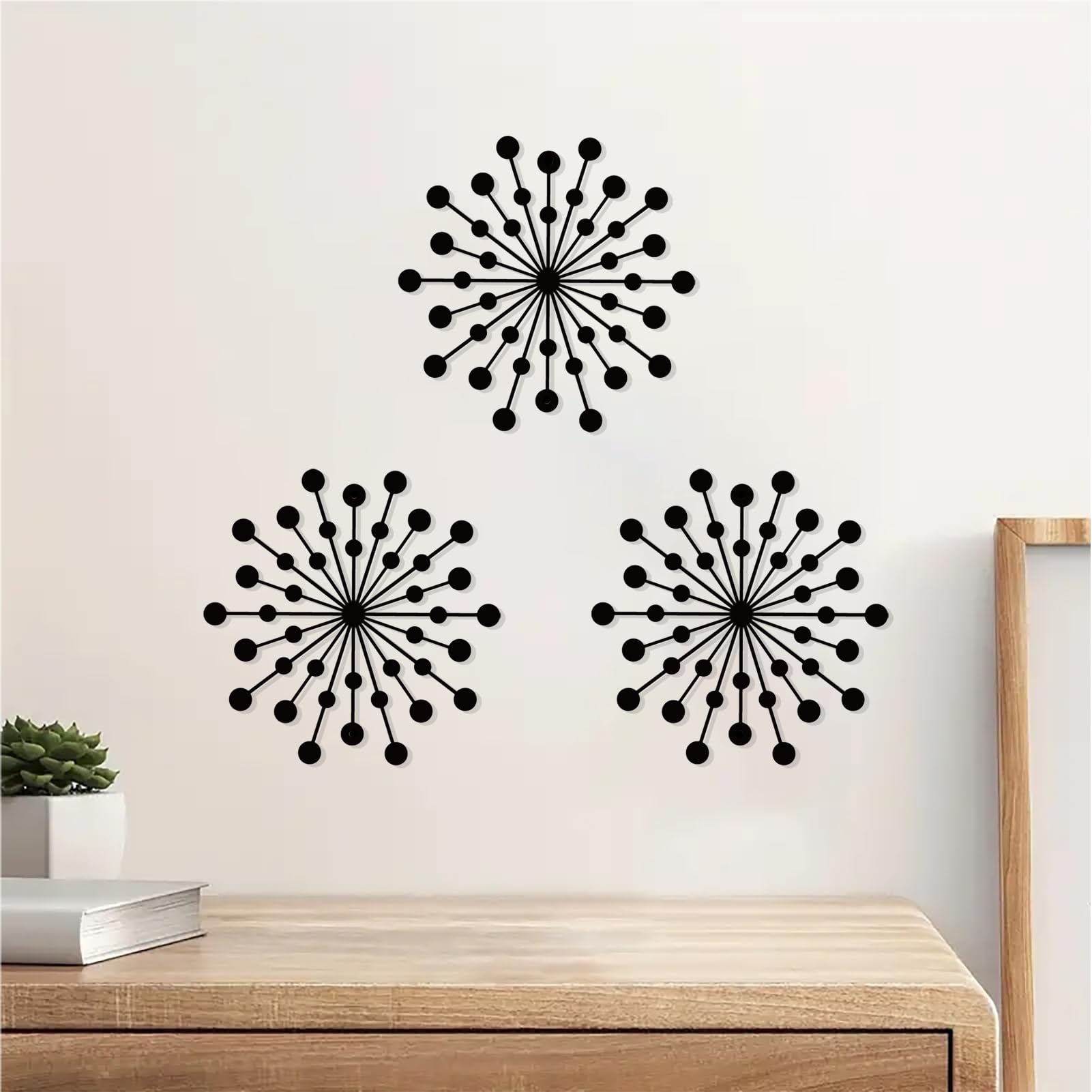DUOOLN Large 2Pcs Abstract Metal Wall Art Decor, Black Modern Geometric Hanging Sign, Minimalist Single Line Décor Sculptures, Living Room Bedroom Bathroom Office Farmhouse Decoration-17.32 x 9.6 in