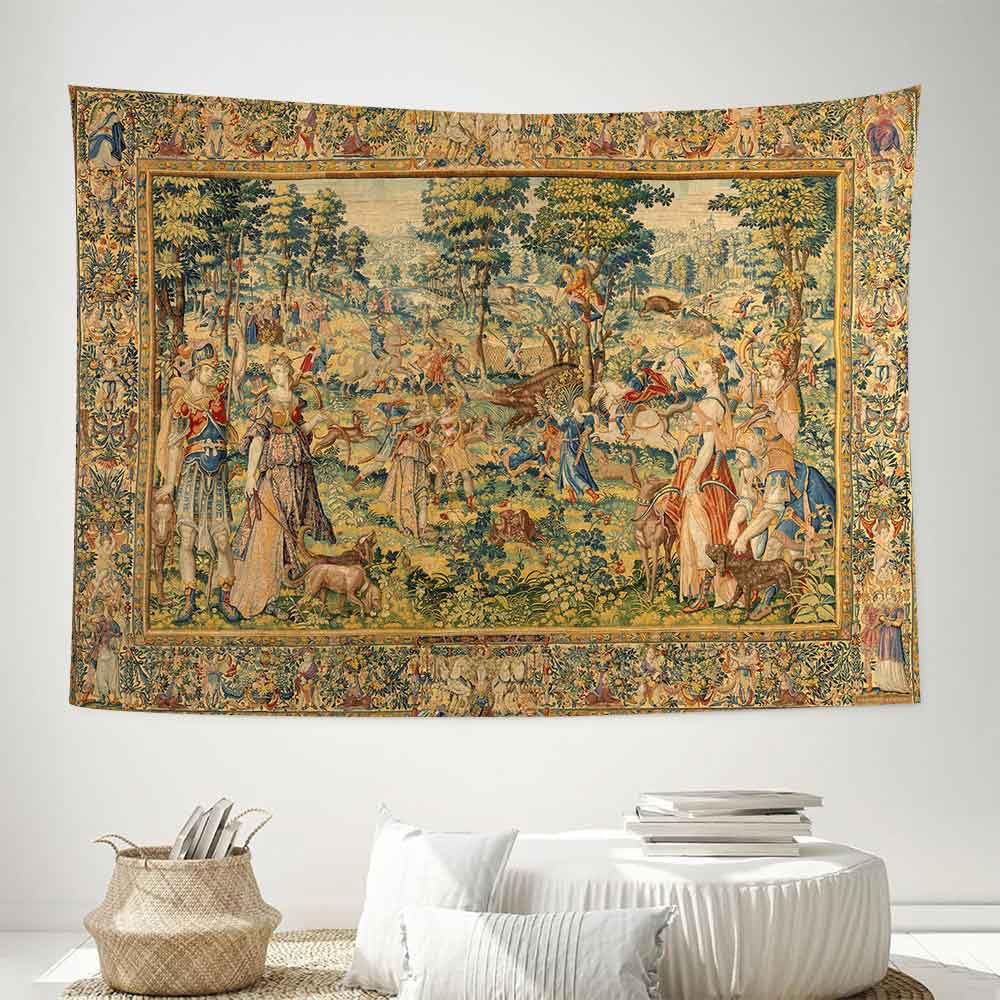 LATETOMT 44x60in Medieval Art Tapestry Renaissance Tapestry Vertical Tapestries Canvas Tapestries Wall Art for Bedroom Living Room Dorm Decor Tablecloth LTMTAYW449