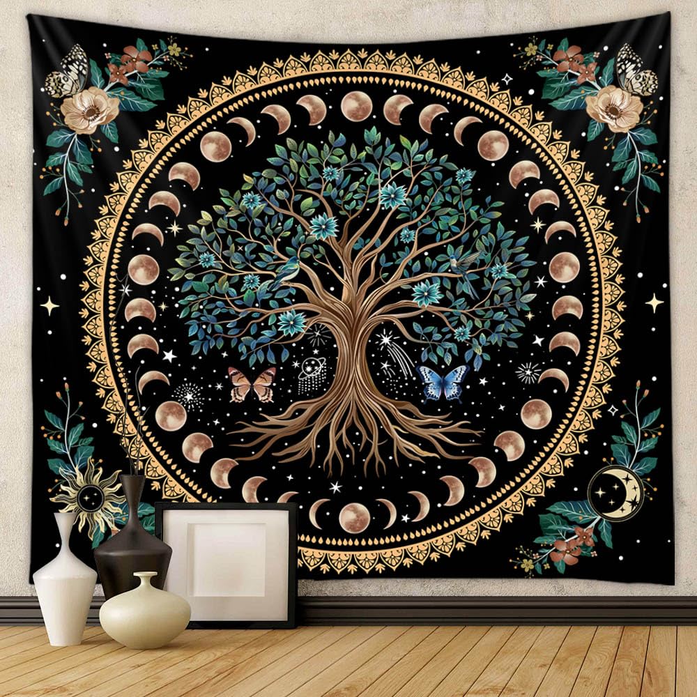 Vintage Flowers Tapestry 48”x36”, Long Vertical Wall Hanging Reference Illustrative Botanical Tapestries for Bedroom Aesthetic Floral Tapistry Botanical Plants Tapestry Wall Hanging Cute Bedroom Decor