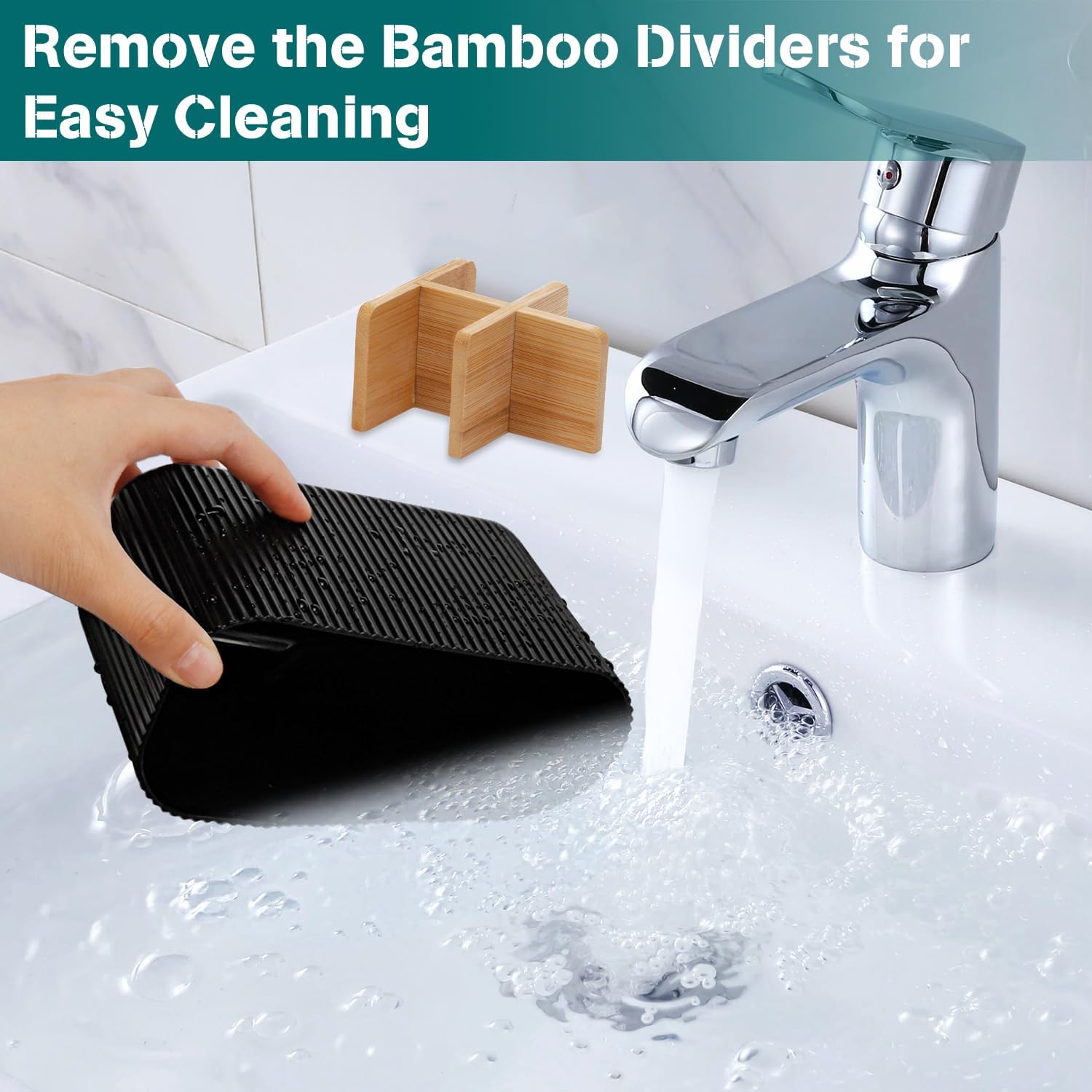 GFWARE Black Toothbrush Holder - Bamboo Toothbrush Holders for Bathrooms Electric Toothbrush Holder Organizer Kids Toothbrush Holders for Bathrooms Countertop