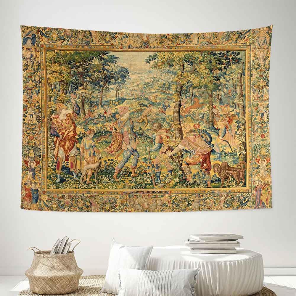 LATETOMT 44x60in Medieval Art Tapestry Renaissance Tapestry Vertical Tapestries Canvas Tapestries Wall Art for Bedroom Living Room Dorm Decor Tablecloth LTMTAYW449
