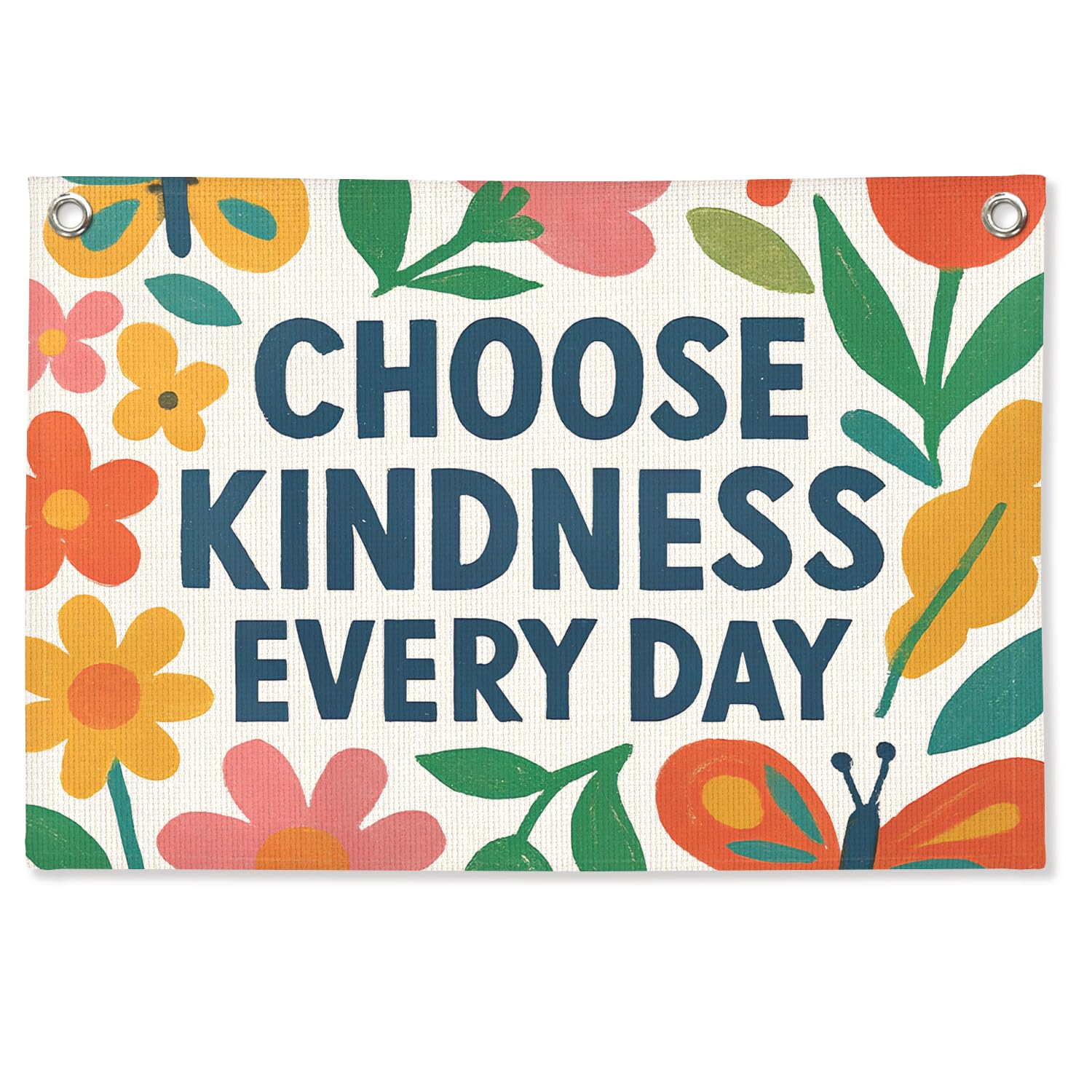 Motivational Linen Canvas Banner,Positive Affirmations Wall Hanging Flag,In A World Where You Can Be Anything Be Kind Wall Decor, Boho Classroom Therapy Office Decor, Kids Room Wall Art,20x30