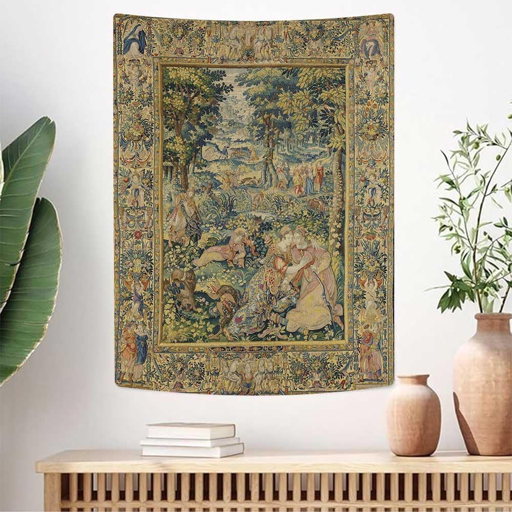 LATETOMT 44x60in Medieval Art Tapestry Renaissance Tapestry Vertical Tapestries Canvas Tapestries Wall Art for Bedroom Living Room Dorm Decor Tablecloth LTMTAYW449