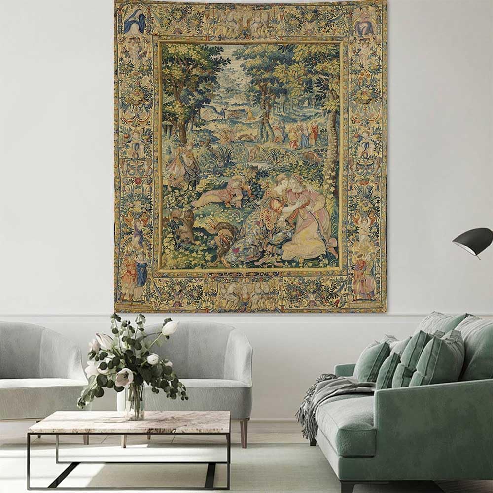 LATETOMT 44x60in Medieval Art Tapestry Renaissance Tapestry Vertical Tapestries Canvas Tapestries Wall Art for Bedroom Living Room Dorm Decor Tablecloth LTMTAYW449