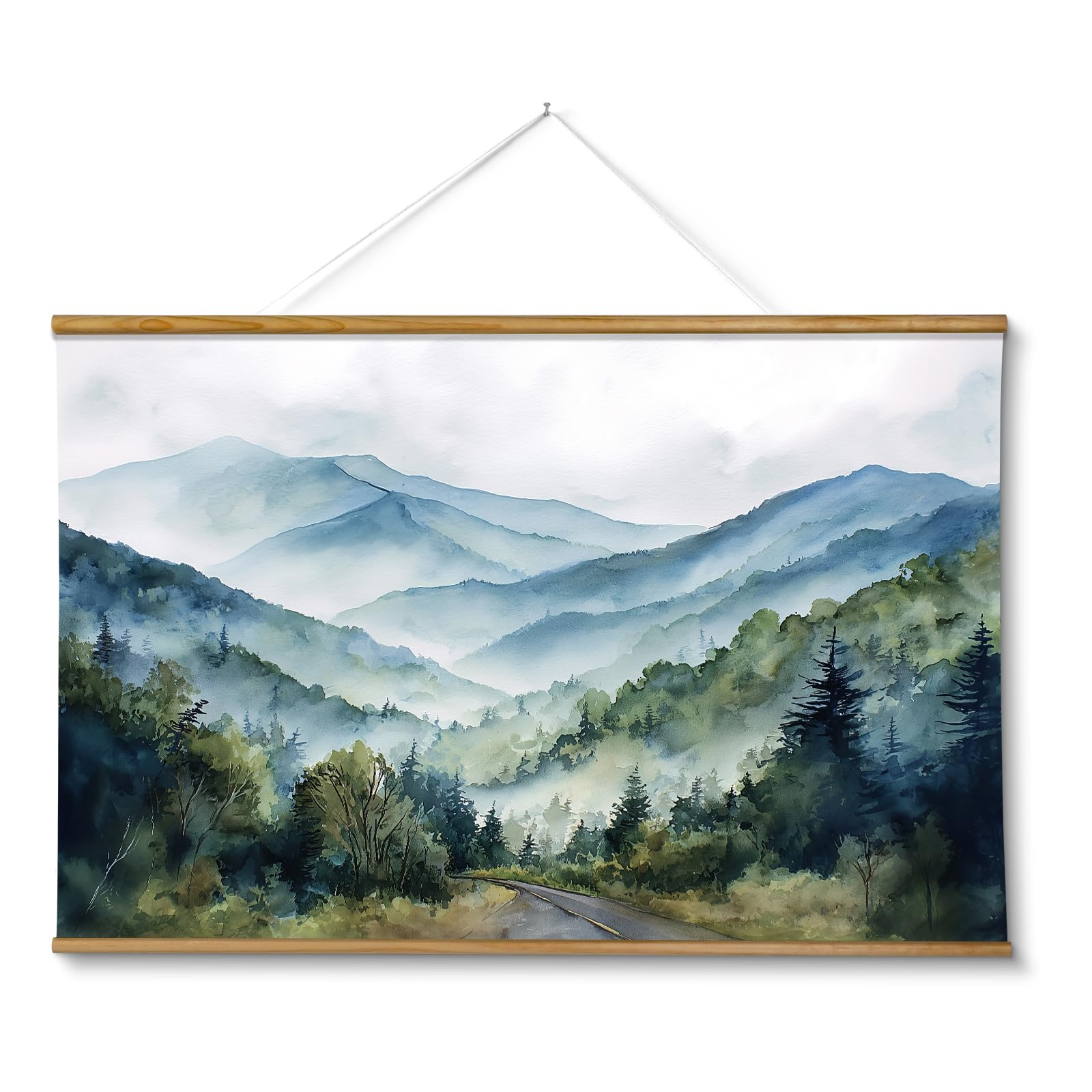 ARPEOTCY Extra Large Vintage Framed Wall Art, 36x54 Inch Farmhouse Retro Meadow Landscape Hanging Framed Canvas Wall Art, Large Rustic Home Decor for Living Room Office Bedroom Above of Bed