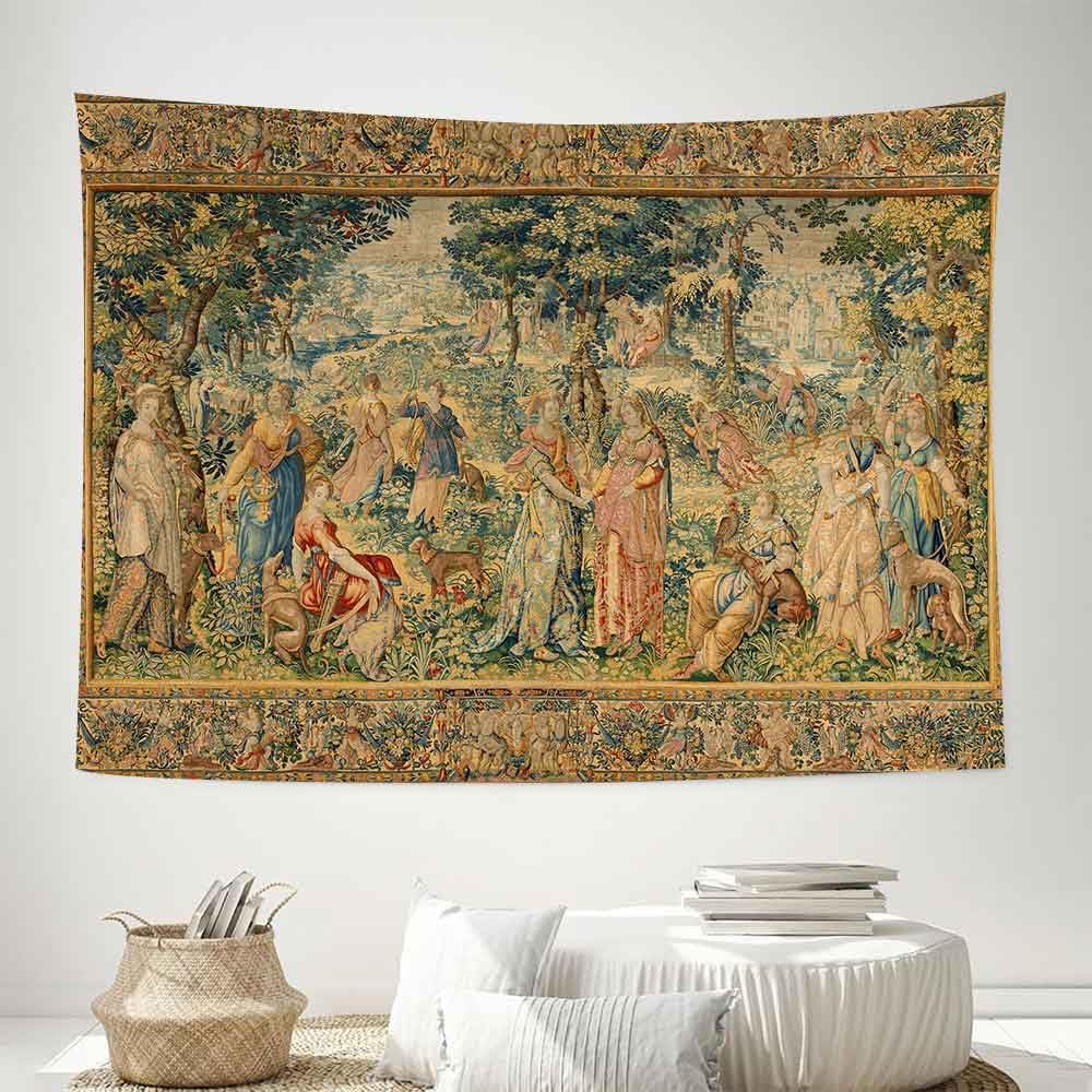 LATETOMT 44x60in Medieval Art Tapestry Renaissance Tapestry Vertical Tapestries Canvas Tapestries Wall Art for Bedroom Living Room Dorm Decor Tablecloth LTMTAYW449