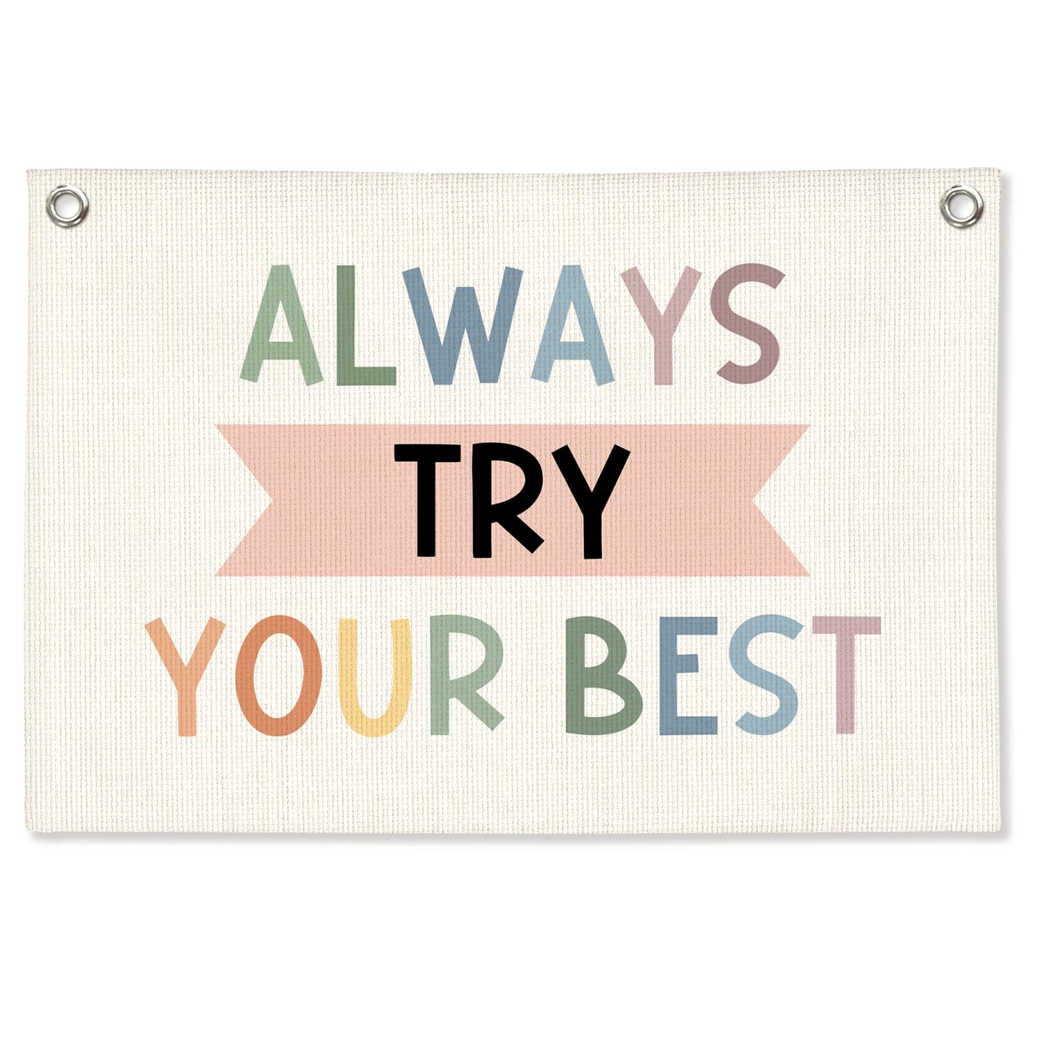 Motivational Linen Canvas Banner,Positive Affirmations Wall Hanging Flag,In A World Where You Can Be Anything Be Kind Wall Decor, Boho Classroom Therapy Office Decor, Kids Room Wall Art,20x30