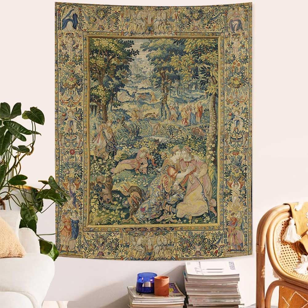 LATETOMT 44x60in Medieval Art Tapestry Renaissance Tapestry Vertical Tapestries Canvas Tapestries Wall Art for Bedroom Living Room Dorm Decor Tablecloth LTMTAYW449
