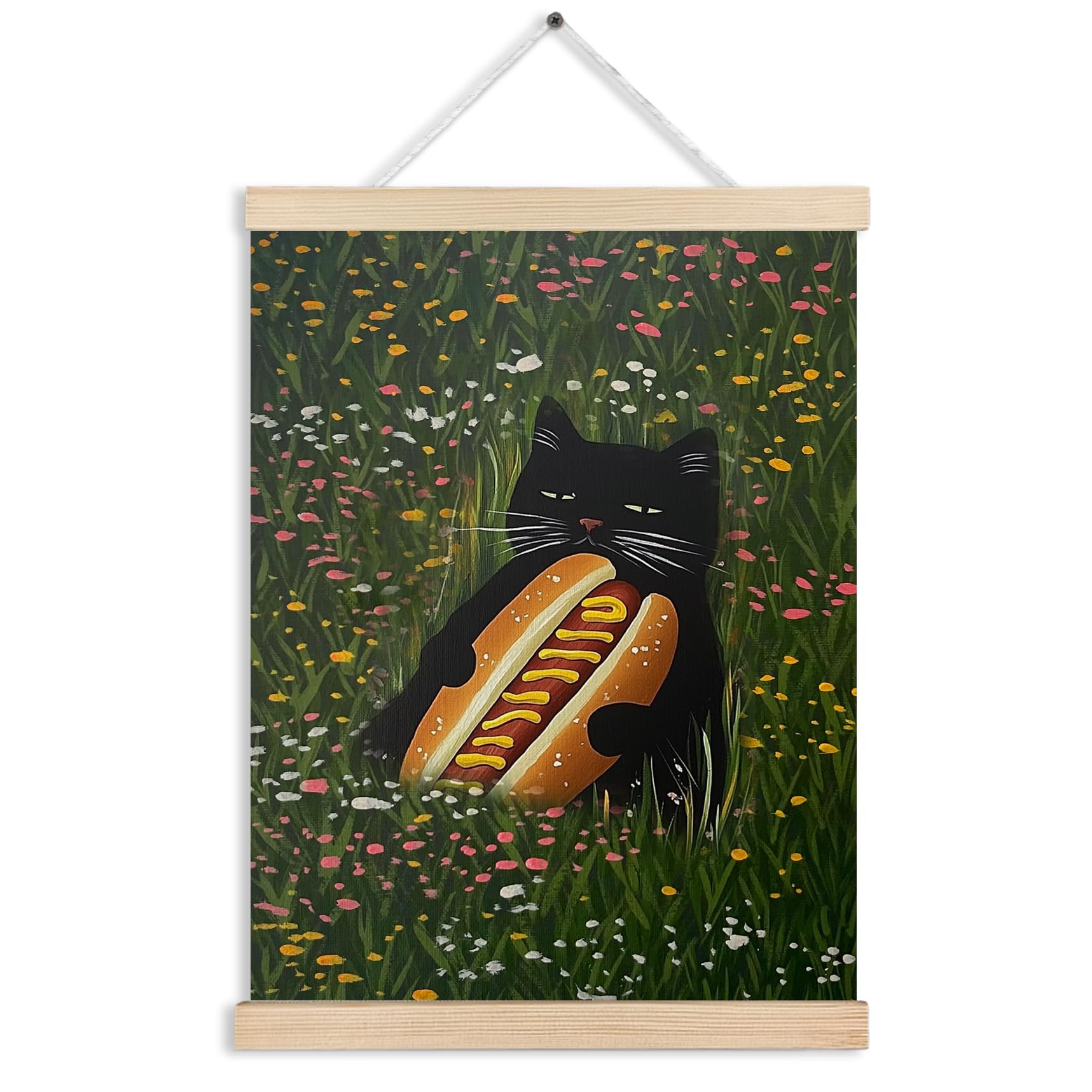 FITIE Abstract Wildflower Green Mountain Scenic Canvas Wall Art Poster, Nature Room Decor, Green Nature Forest Mountain Landscape Wall Decor Prints for Home Bedroom Living Room, 12x16 Inches