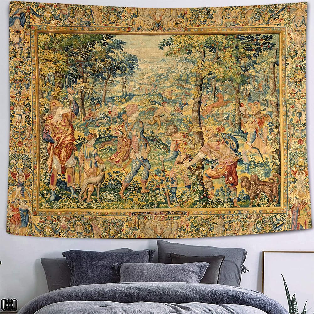 LATETOMT 44x60in Medieval Art Tapestry Renaissance Tapestry Vertical Tapestries Canvas Tapestries Wall Art for Bedroom Living Room Dorm Decor Tablecloth LTMTAYW449